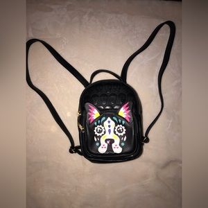 Betsey johnson sugar skull dog mini backpack